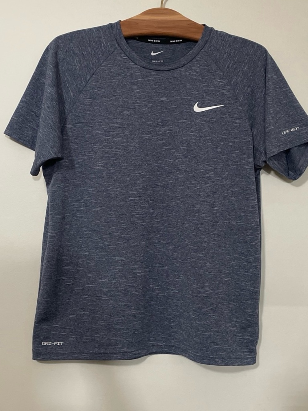 Nike Swim Heather Short Sleeve Hydroguard Dri-FIT Rash Guard Shirt Medium M
